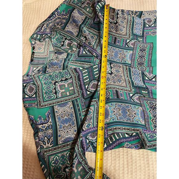 IMAN Mid Century Modern Boho Blue Purple & Black Glam Maxi Swim Coverup Small - Picture 6 of 9